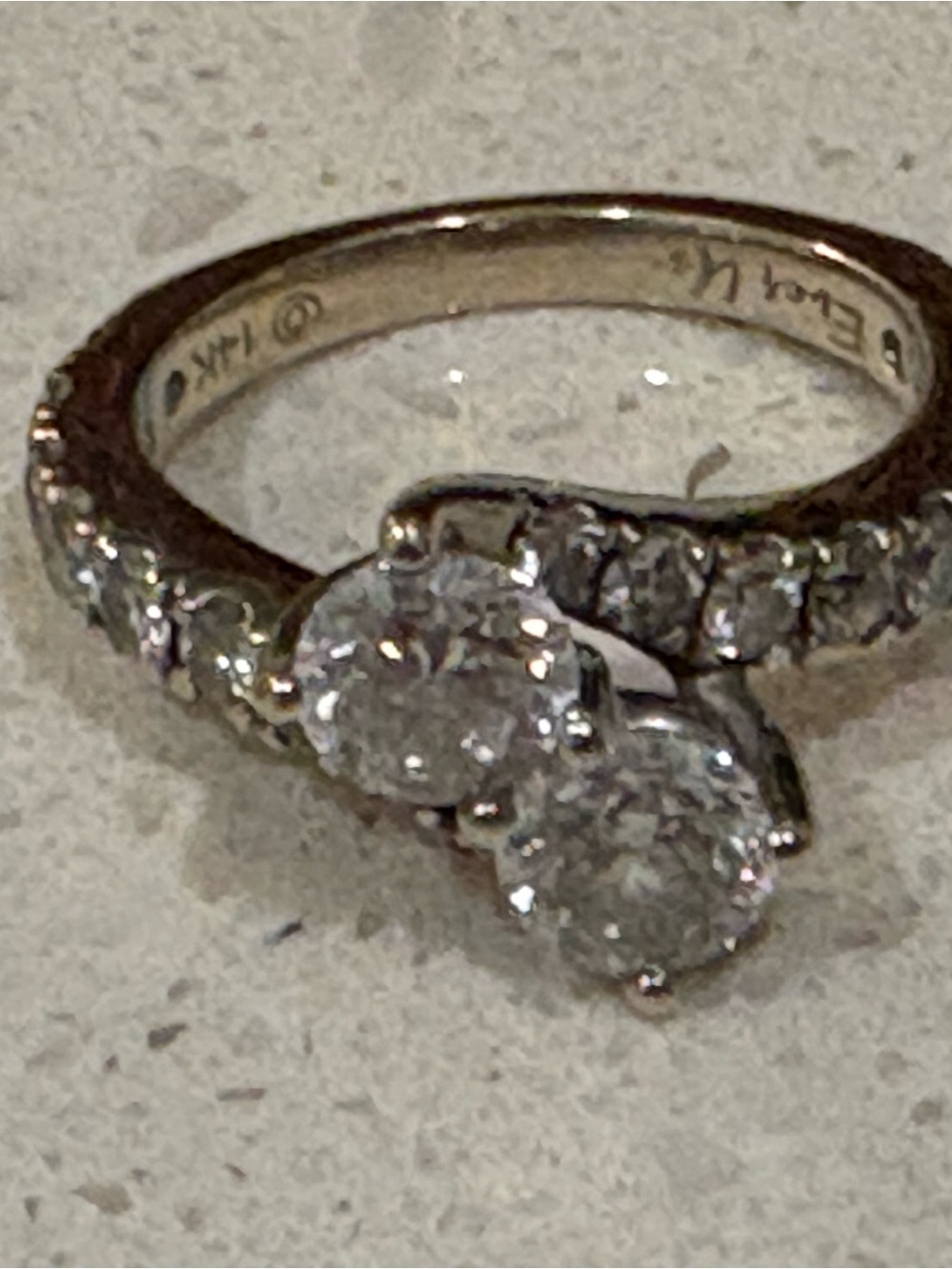 Classic Two-Stone Diamond Band Ring in White
